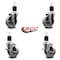 Service Caster 4'' Semi Steel Wheel Swivel 1-7/8'' Expanding Stem Caster Set 2 Brakes, 4PK SCC-EX20S414-SSS-2-TLB-2-178 - alternate 5